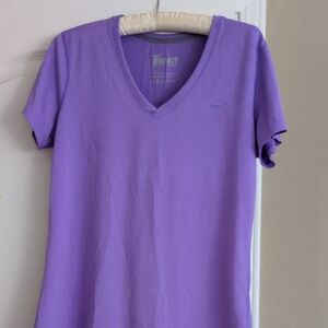 Nike Women's Lavender Dri-FIT V-Neck Tee